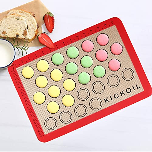 Kickoil Professional Macaron Silicone Baking Mats 2pcs Little