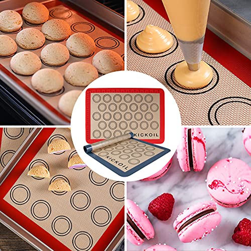 Kickoil Professional Macaron Silicone Baking Mats 2pcs Little